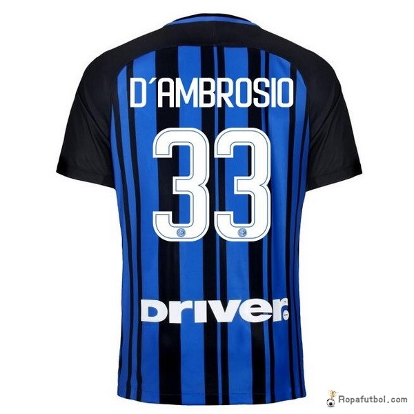 Camiseta Inter de Milán Replica Primera Ropa D'Ambrosio 2017/18